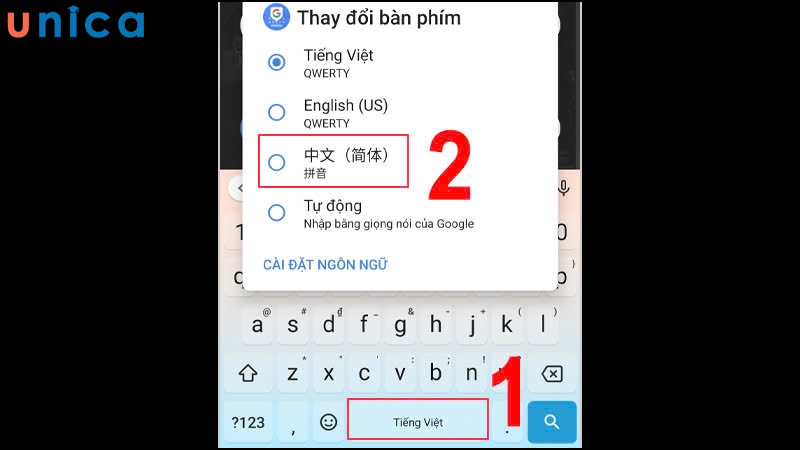 Tùy chỉnh và kích hoạt sử dụng bàn phím tiếng Trung