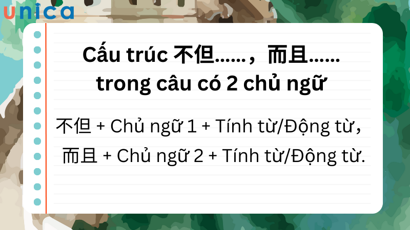 Cấu trúc Không những…mà còn khi có hai chủ ngữ khác nhau