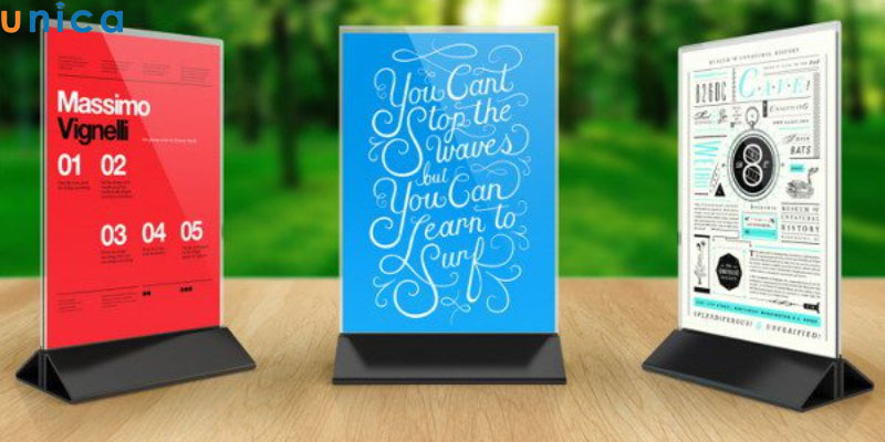 Ví dụ minh họa về Standee để bàn