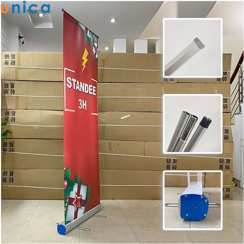 Standee cuốn được sử dụng ở những nơi có giá treo
