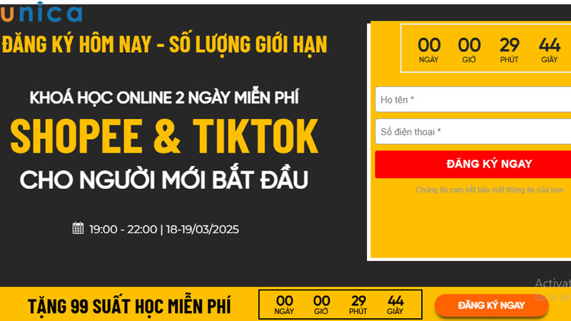 CTA dạng điền forrm quen thuộc