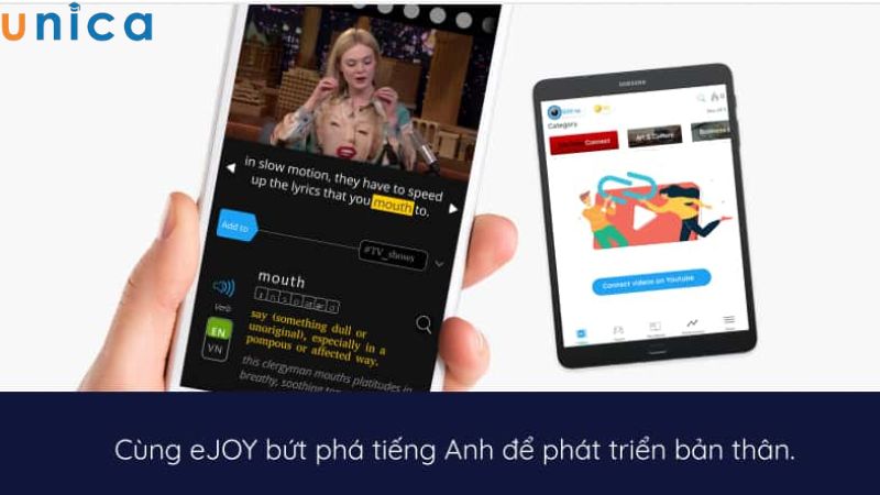 EJoy là ứng dụng học tiếng Anh kết hợp giải trí