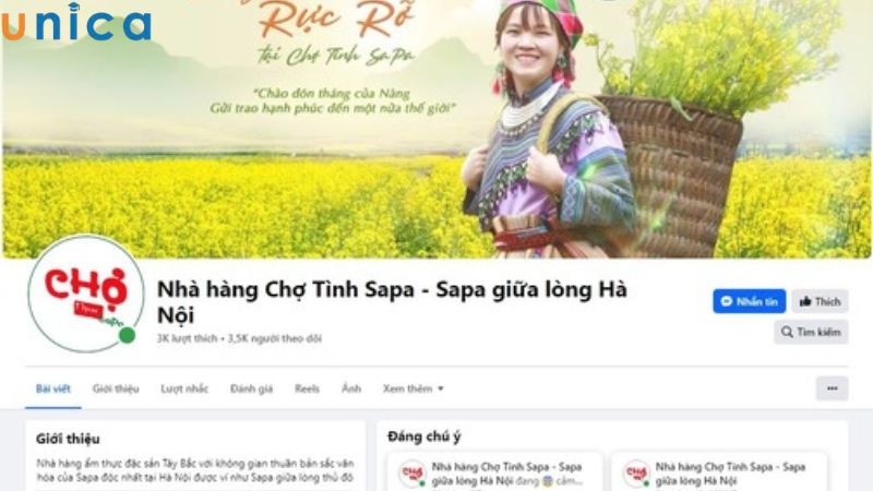 Fanpage doanh nghiệp địa phương hoặc địa điểm