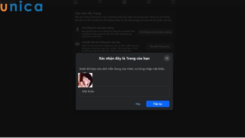 Nhập mật khẩu để xóa trang