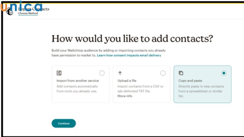 Chọn Add your contacts