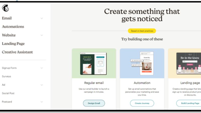 Chọn Design Email