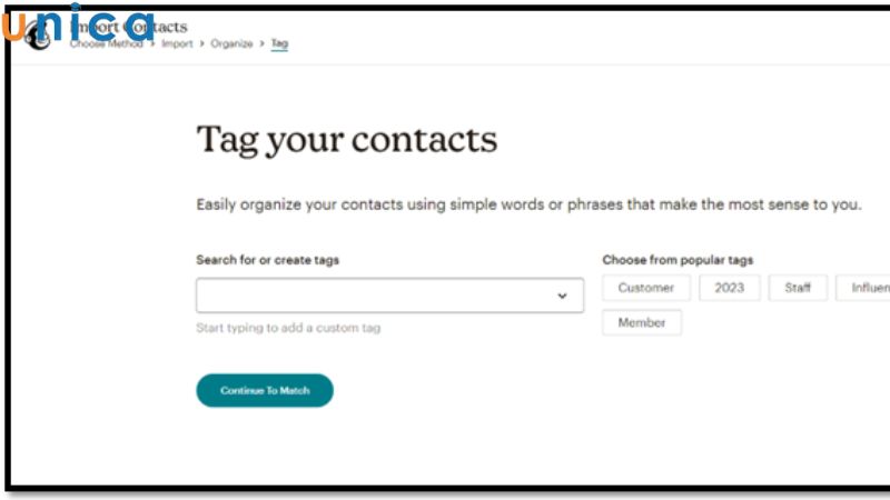 Thêm tag cho danh sách liên hệ