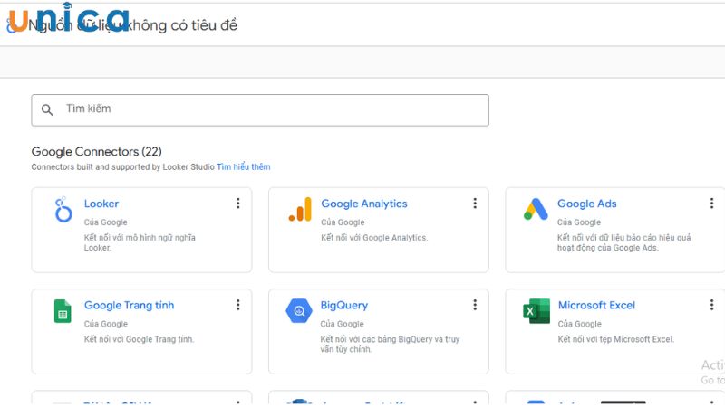 Chọn nguồn dữ liệu mong muốn