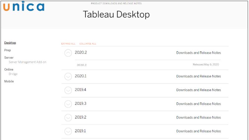 Chọn phiên bản muốn tải xuống phù hợp