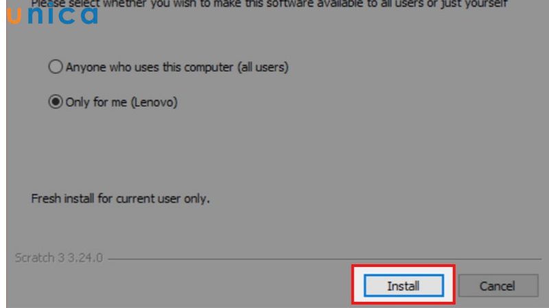 Nhấn Install