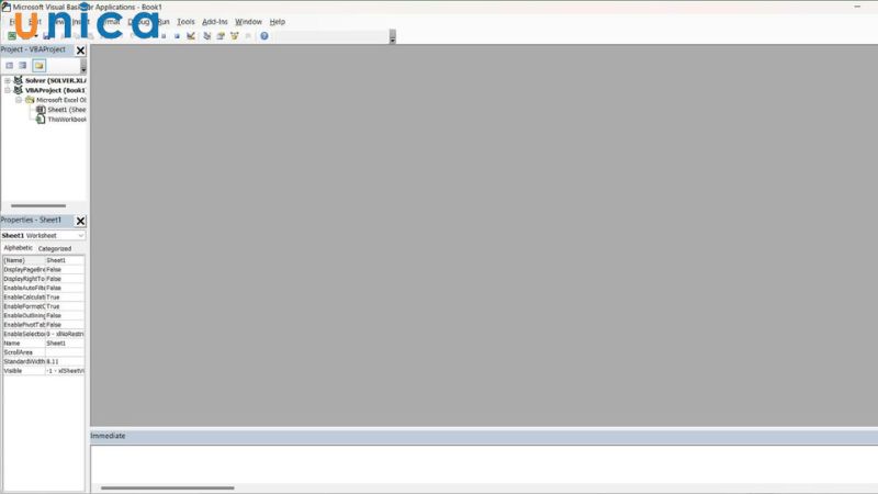 Nhấn Ctrl + G để kích hoạt Immediate