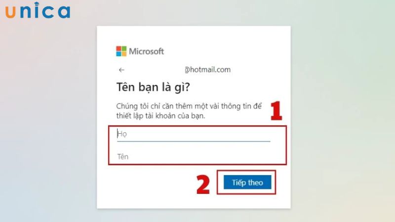 Nhập Họ và Tên ngay trên máy tính của mình