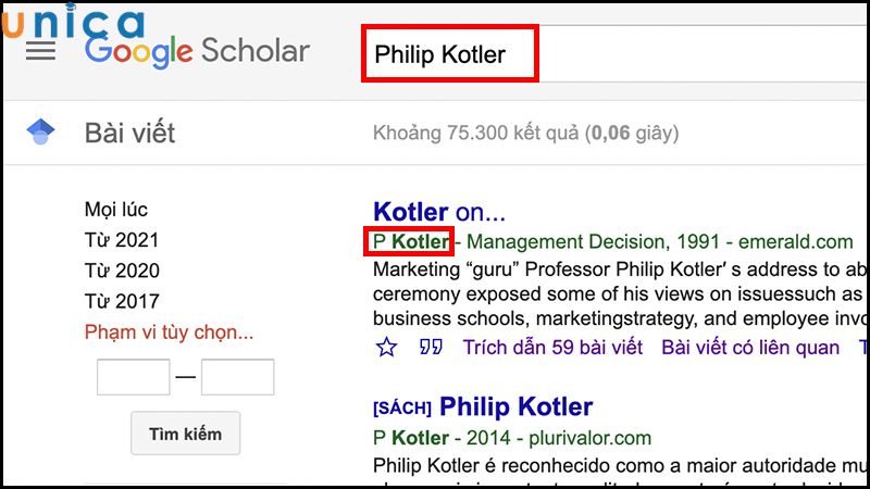 Giao diện và cách sử dụng của Google Scholar