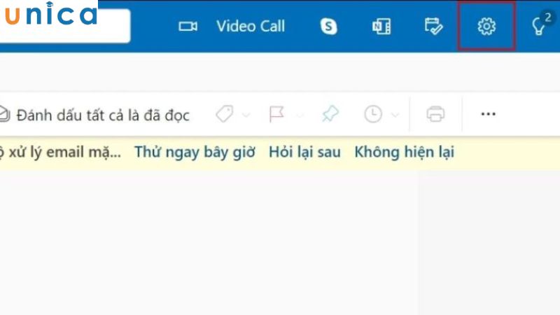 Nhấn vào biểu tượng bánh răng để mở cài đặt