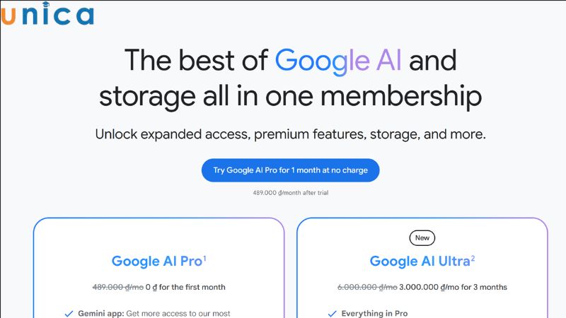 Truy cập vào link chính thức để đăng ký tài khoản Google AI Pro
