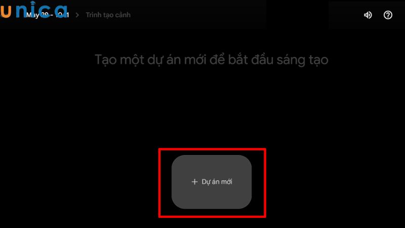 Chọn “Dự án mới”
