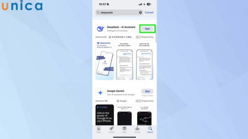 Chọn Get để cài ứng dụng