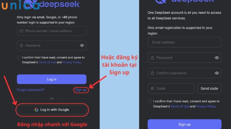 Lựa chọn cách để đăng ký tài khoản