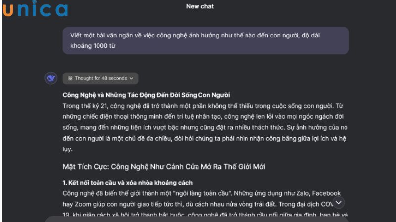 Câu trả lời của DeepSeek