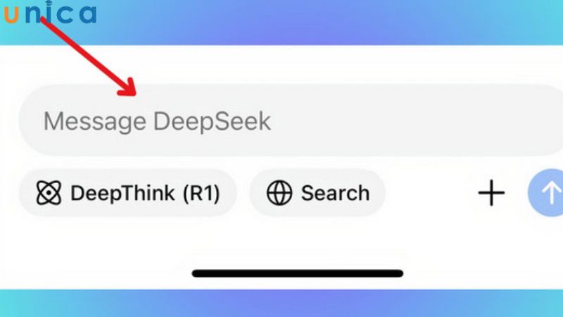 Nhập nội dung muốn hỏi vào Message DeepSeek