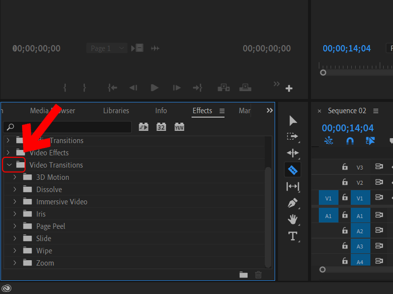 Mở rộng mục Video Transitions