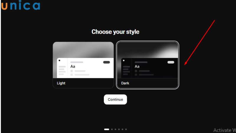 Lựa chọn giao diện sử dụng