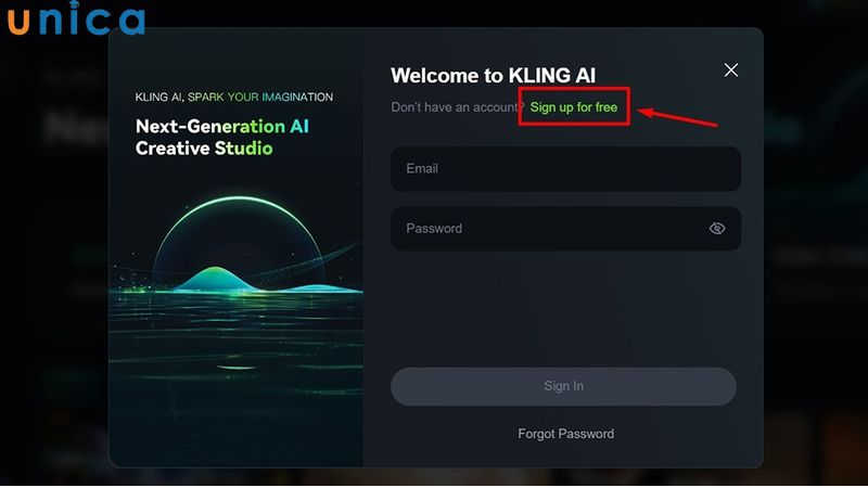 Nhấn chọn “Sign up for free”