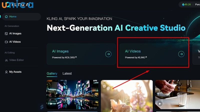 Nhấn vào “AI Videos”