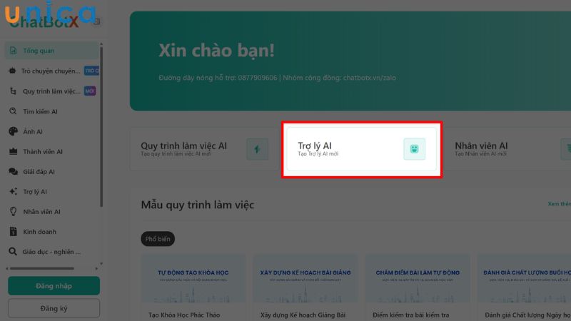 Chọn “Trợ lý AI”
