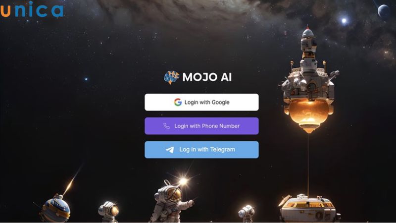 Truy cập vào trang chủ của MOJO AI