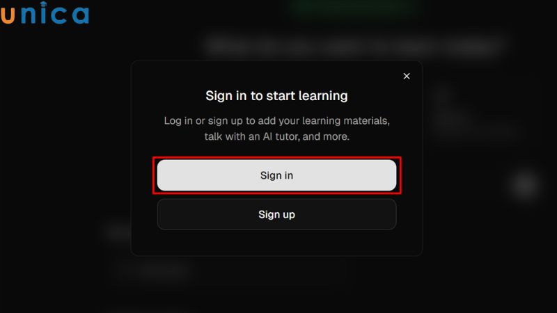 Chọn đăng nhập tài khoản