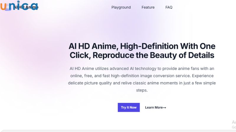 Truy cập vào website AI HD Anime
