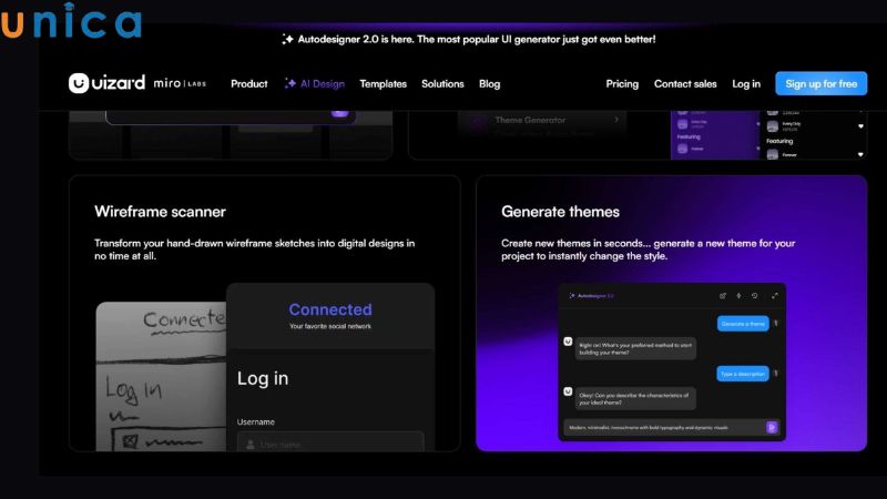 Uizard là công cụ thiết kế giao diện và trải nghiệm người dùng thông minh