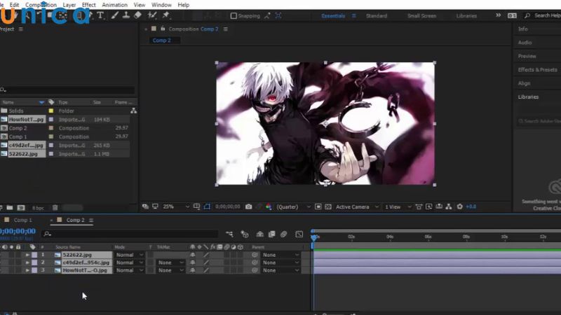 Hiệu ứng chuyển cảnh trong After Effects