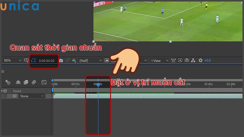 Thao tác điều chỉnh để cắt video