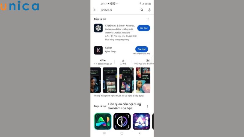 Tìm kiếm ứng dụng Kaiber AI