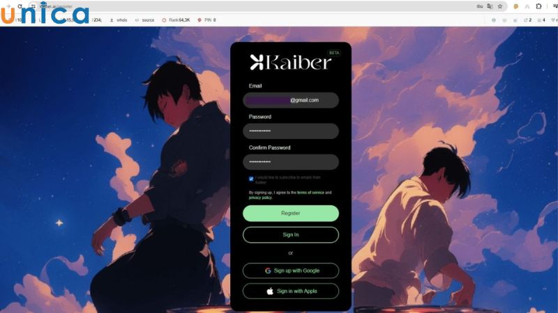 Điền đầy đủ thông tin vào biểu mẫu đăng ký