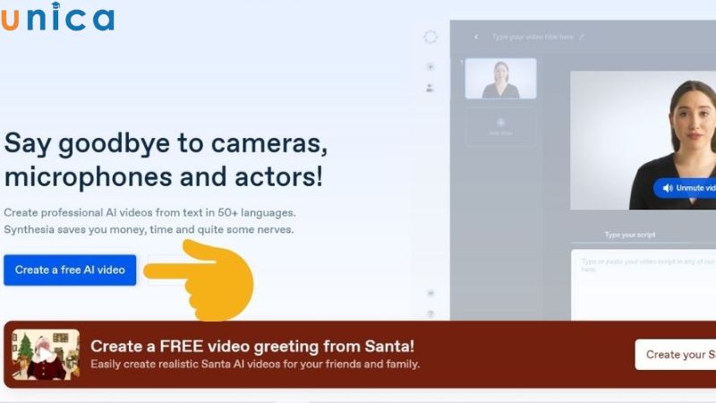 Truy cập trang chủ Synthesia
