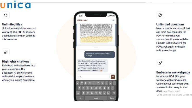 Humata AI giúp xử lý và tóm tắt thông tin từ các tài liệu lớn nhanh chóng