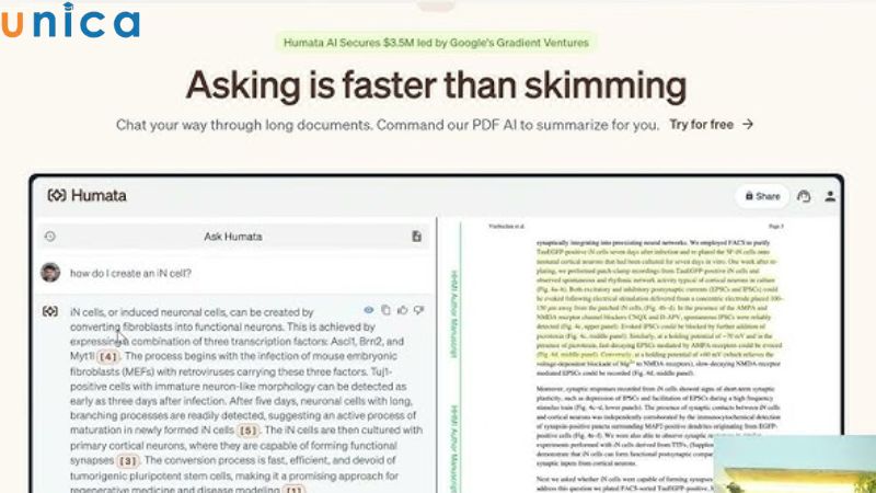 Humata AI đóng vai trò như một “trợ lý phân tích tài liệu” thông minh
