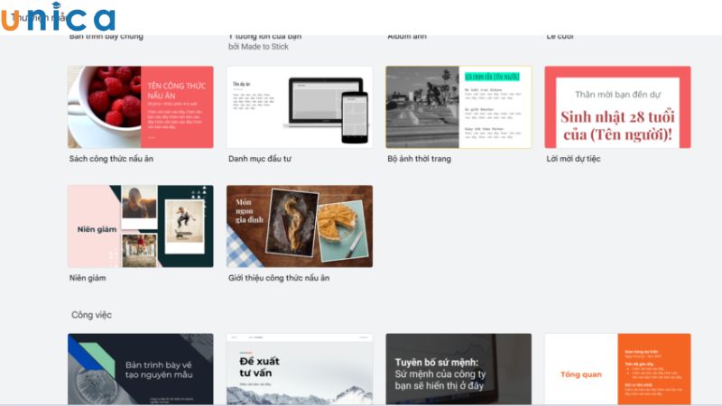 Lựa chọn phong cách slide mong muốn