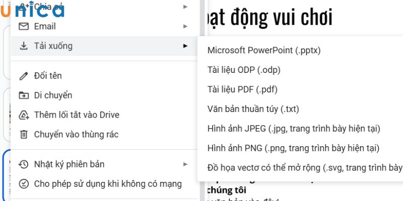 Xuất bản hoặc chia sẻ slide