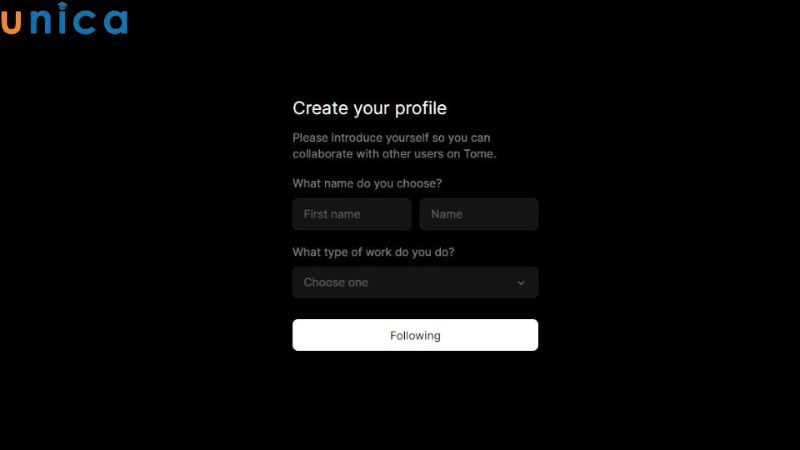 Đăng nhập phần mềm Tome AI và chọn mẫu phù hợp