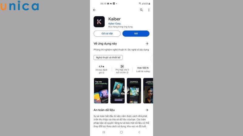 nhấn mở để tạo video