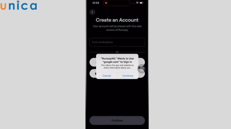 Đăng nhập tài khoản Runway AI