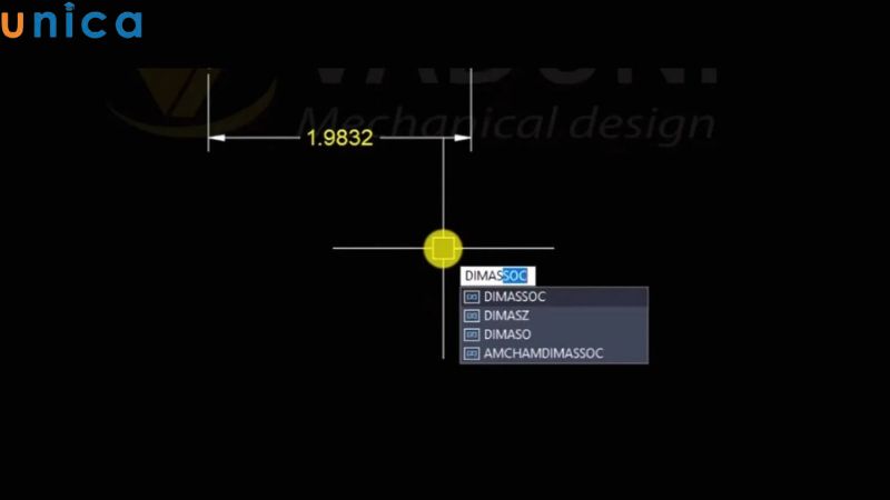 Lệnh DIMASSOC trong CAD