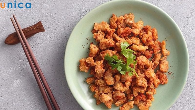 Thành phẩm món sụn gà chiên bơ tỏi
