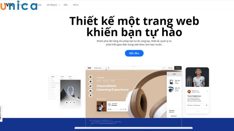 Wix là một trong những công cụ tạo website miễn phí được ưa chuộng nhất hiện nay