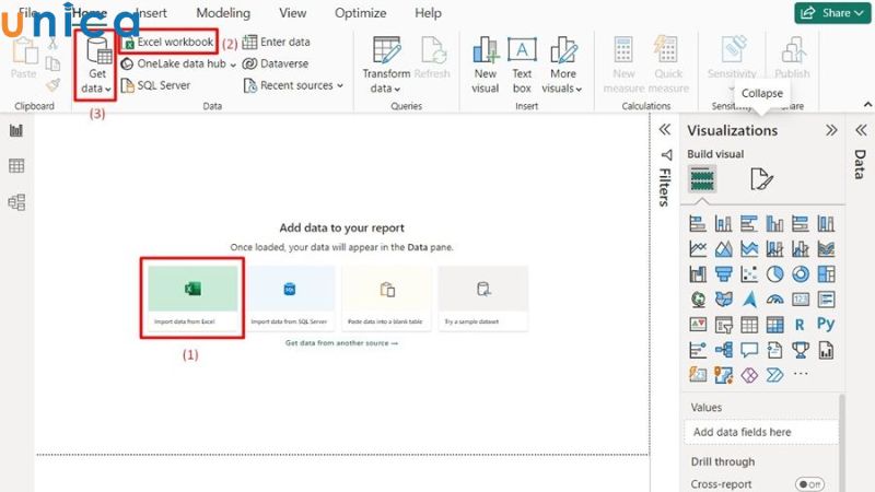 Power BI cho phép nhập dữ liệu từ nhiều nguồn khác nhau