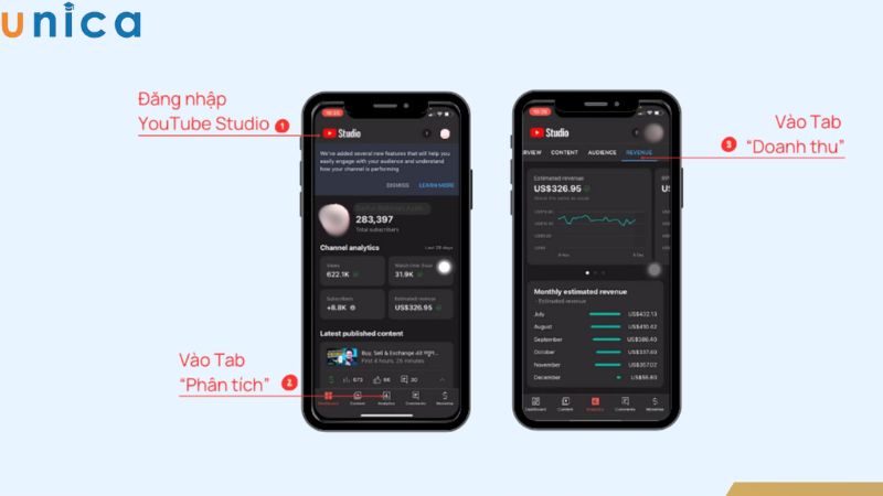 Xem doanh thu Youtube trên điện thoại